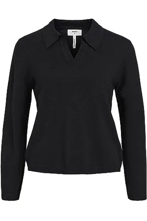 Object OBJTHESS L/S V-Neck Knit Polo NOOS