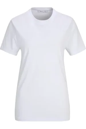 Tamaris Damen Rundhalsausschnitt plain T-Shirt ADRIA Weiß M
