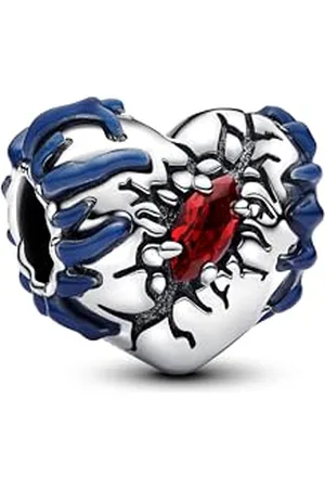 PANDORA Stranger Things Im Dunkeln Leuchtendes Herz-Charm aus Sterling Silber mit künstlichem Kristall, Kompatibel Moments Armbänder, 793565C01