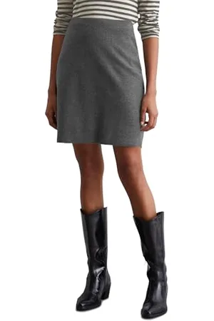 Marc O’ Polo Marc OߴPolo Damen Minirock aus Woll-Mix elegant, Grau (Deep Grey Melange), 38