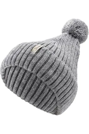 Sterntaler Strickmütze aus weichem Melange Garn - Unisex Bommelmütze im Rippenstrick mit Umschlag - Kinder Wintermütze - , 53