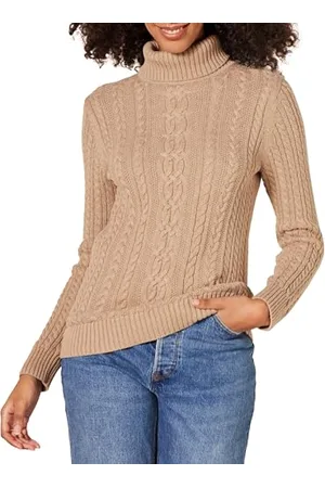 Amazon Damen Leichter Rollkragenpullover Mit Zopfmuster (Erhältlich In Übergröße), , M