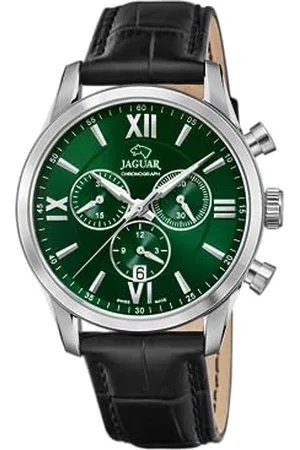 Jaguar Uhr Für Herren J884/3 Acamar Silber Edelstahl Case SchwarzLeder Band