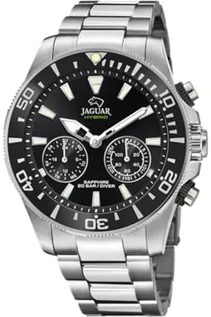 Jaguar Herrenuhr Modell J888/2 aus der Kollektion Connected, Gehäuse 45,7 mm, schwarz mit Stahlband