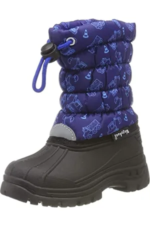 Playshoes Unisex Kinder Winter-Bootie Gefütterte Winterstiefel mit warmen Innenfutter, Farbe: Blau, Größe: 28/29, wasserabweisendes Material, 193014-11-28/29