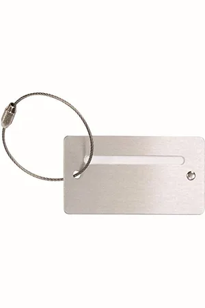 Alassio JSA 40503 Kofferanhänger, Anhänger für Koffer, Taschen und andere Gepäckstücke aus Aluminium, Gepäckanhänger mit Sichtfeld für Kontaktdaten, ca. 7,5 × 4 × 0,2 cm