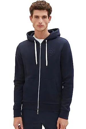 TOM TAILOR Herren 1037814 Basic Sweatjacke mit Kapuze, 10668-sky Captain Blue, XXL