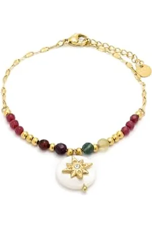 Luxenter Zador Armband aus weißem Perlmutt, 18 Karat Gelbgold, Einheitsgröße, Messing, Perlmutt