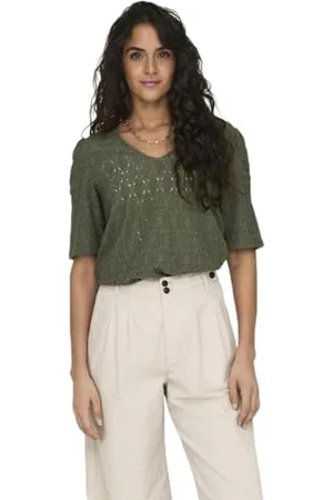 ONLY Onlrosa S/S V-Neck Puff Top JRS