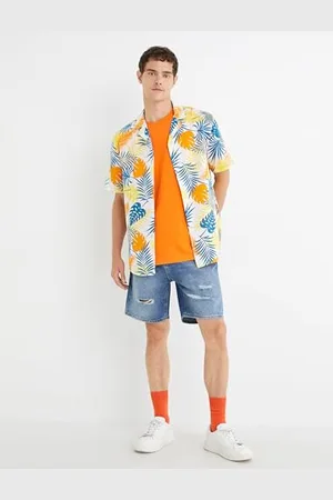 Koton Men Ripped Bermuda Pocket Detail Denim Shorts