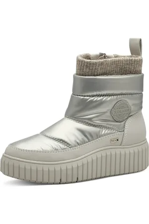 QS by s.Oliver Damen Stiefel ohne Absatz Wasserabweisend Vegan, Gold , 40 EU