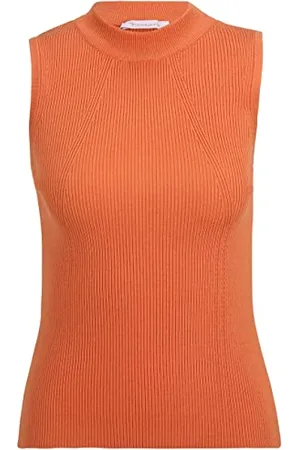 Tamaris Damen Gestricktes Stehkragen Top ANAND Orange 40