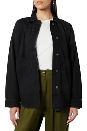 THE DROP Pilar Long Denim Shirt Jacket Jacken, , 3XL Große Größen