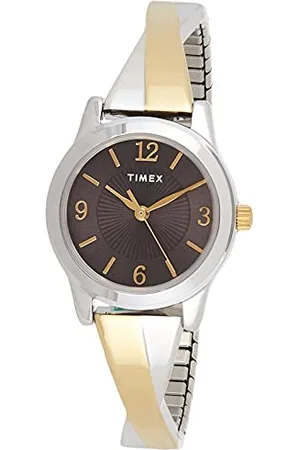 Timex Stretch Armreifen 25mm Womens Black Dial Zweifarbige Erweiterungsbanduhr TW5M38700
