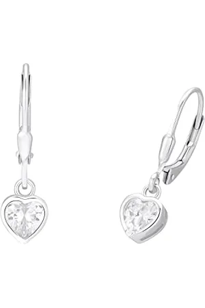Prinzessin Lillifee Ohrhänger 925 Sterling Silber Mädchen Kinder Ohrschmuck, mit Zirkonia synth., 2,1 cm, Herz, Kommt in Schmuck Geschenk Box