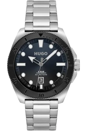 HUGO BOSS Analog Quarzuhr für Herren Kollektion #Visit mit Silbernes Edelstahlarmband - 1530305