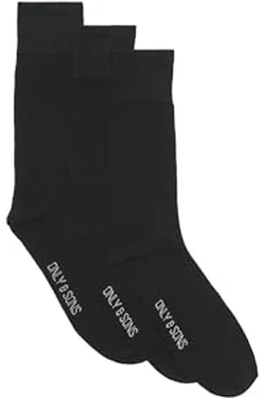 Only & Sons Herren ONSFINCH Basic 3-Pack NOOS Socken, Black, 43-46 (3er Pack)