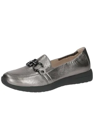 Caprice Damen Slipper aus Leder Bequem, Metallisch , 36 EU