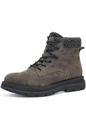 QS by s.Oliver Herren Stiefel zum Schnüren mit Reißverschluss Gefüttert, Braun , 42 EU