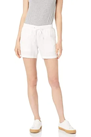 Amazon Damen Shorts aus Leinengemisch mit Zugband und 12,7 cm Innenbeinlänge (in Übergröße erhältlich), , XL