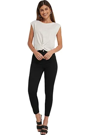 NA-KD Damen Skinny High Taille Raw Hem Jeans, , 32 EU
