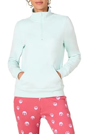 Amazon Damen Langarm-Oberteil aus Fleece mit Viertelreißverschluss (in Übergröße erhältlich), , S