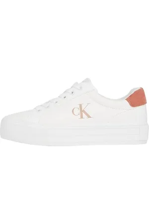 Calvin Klein Damen Vulcanized Sneaker Bold Low Top, Mehrfarbig (Bright White/Tuscany), 41