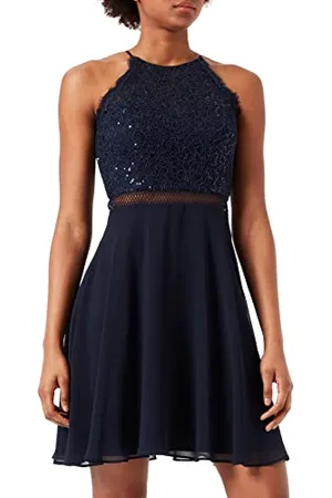 Vera Mont Damen Cocktailkleid mit Spitze Night Sky,44