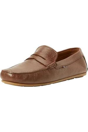 Tommy Hilfiger Herren Loafer Casual Leather Driver aus Leder, Braun (Winter Cognac), 45