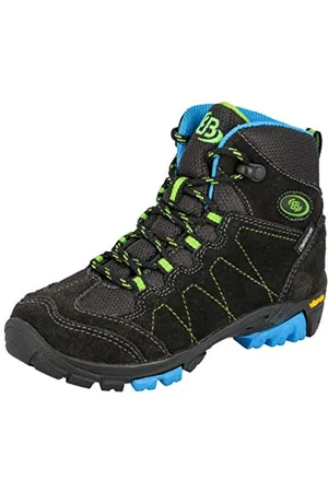 BRUTTING Bergen High Jungen Trekking- & Wanderstiefel, Anthrazit/ Blau/ Lemon, 41 EU