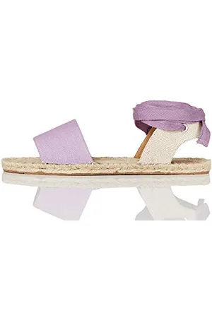FIND FIND Tie Up Flat Espadrille, Espadrilles, Pink (Lilac), 38 EU (5 UK)