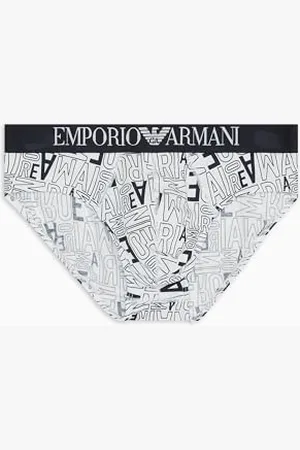 Emporio Armani Herren Stretch Cotton All Over Bold Briefs, , L