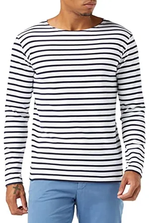 Armor.lux Herren Marinière Houat Héritage Homme T-Shirt, Mehrfarbig (400 Weiß/Navire 400/Weiß/Schiff), M