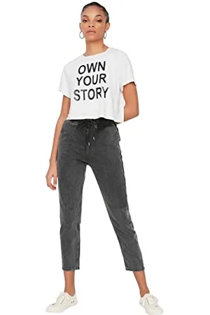 Trendyol Frauen Hohe Taille Straight Leg Regular Fit Jeans