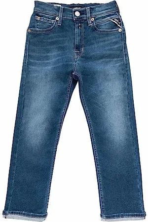 Replay Jungen Jeans Thad Boyfriend-Fit Hyperflex mit Stretch, Blau , 8 Jahre