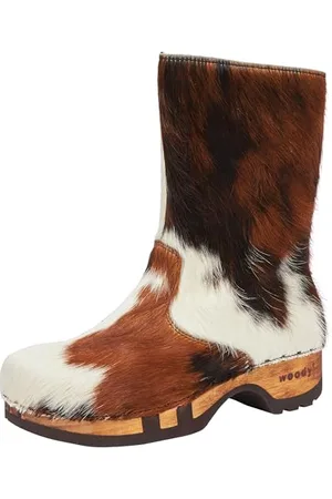 Woody Damen Rose Halblange Stiefel, Natur Fell, 36 EU