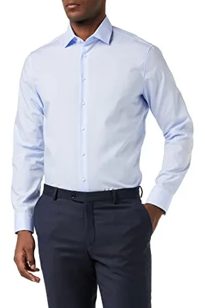 Seidensticker Herren Shaped Bügelfrei Kent Langarm Business Shirt, , 44 EU