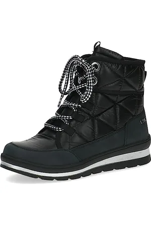 Caprice Damen Stiefeletten zum Schnüren Airmotion Plateau mit Reißverschluss Weite G, Schwarz , 42 EU