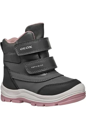 Geox Baby-Mädchen B FLANFIL Girl B ABX Snow Boot, Anthracite/DK PINK, 20 EU