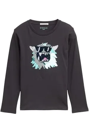 TOM TAILOR Jungen Kinder Langarmshirt mit Wendepailletten, , 116/122