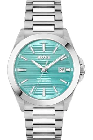 HUGO BOSS Uhr mit DREI-Zeiger-Quarzwerk für Herren Kollektion Strike mit Silbernes Edelstahlarmband - 1514171