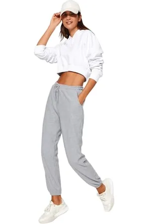 Trendyol Damen Er Thessalonischer Gestrickter Trainingsanzug Sweatpants, Grau, M EU