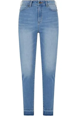 Urban classics Damen Jeans Ladies Skinny High Waist Open Hem Jeans, Skinny Jeans mit offenem Saum, High Waist, , 28