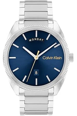Calvin Klein Calvin Kein Klein Analog Quarzuhr für Herren Kollektion Progress mit Silbernes Edelstahlarmband - 25200446