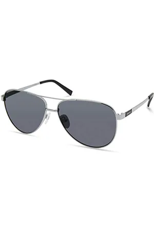 Timberland Herren TBA9267, Casual Sonnenbrille aus leichtem Metall, Pilotenform, Rauch Polarisierte Gläser, Gewehrgrau, , 60