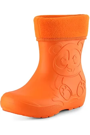 Ladeheid Eva Kinder Jungen Mädchen Gummistiefel Regenschuhe gefüttert LA-CA-11 (Orange (151c), 32/33 EU)