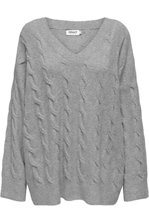 ONLY Damen ONLJEANETT Life L/S Cable V-Neck CC KNT Strickpullover 15324265, ,XS