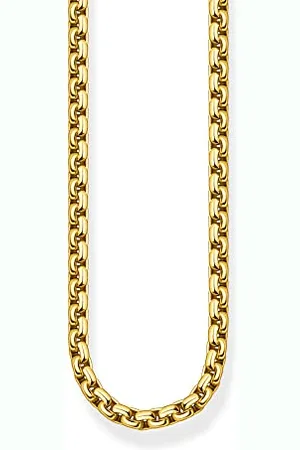 Thomas Sabo Herren Venezia-Kette vergoldet, aus 925er Sterlingsilber mit 750er Gelbgold-Vergoldung, Länge 60cm, KE1110-413-39-L60