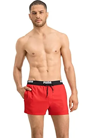 PUMA Herren Logo Short Length Swim Shorts Badehose, Red, XL EU