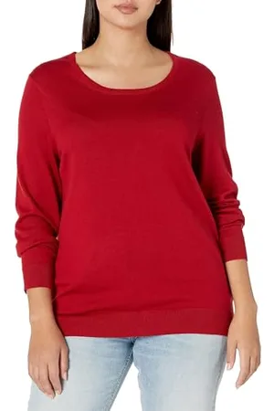 Amazon Damen Leichter, Langärmeliger Pullover Mit Rundhalsausschnitt (Erhältlich in Übergröße), , S